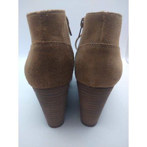 Lucky Brand Tan Suede Lace-Up Wedge Ankle Boots - Womens Size 7M - Picture 5 of 9